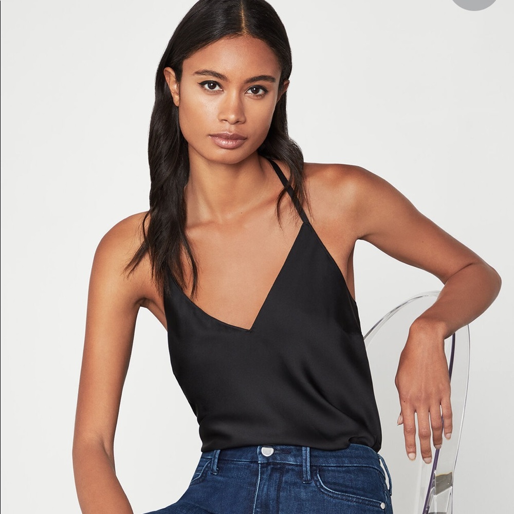 NWT BCBGMAXAZRIA Black Tie-Back Cami
